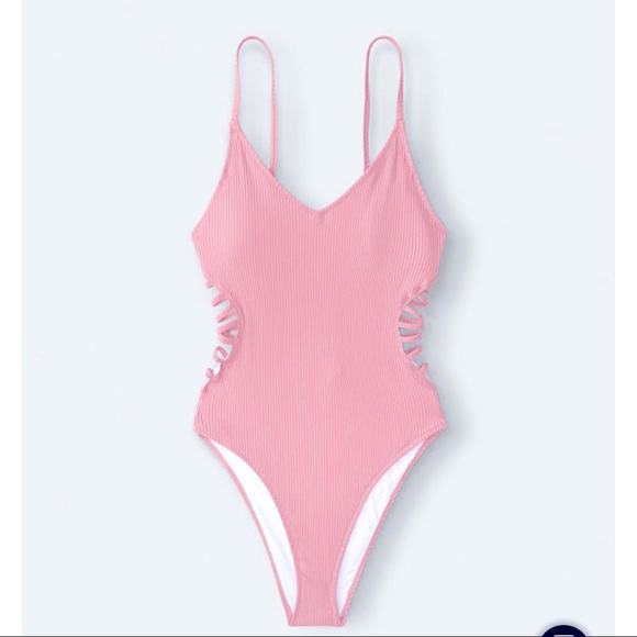 NEW VS PINK | Strappy Side Ribbed One-Piece - Picture 1 of 4